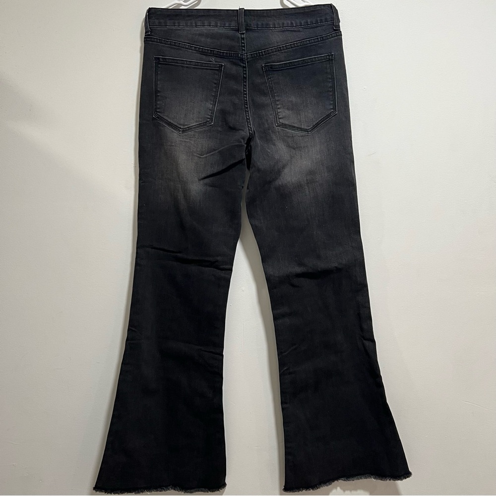 High Noon Black Women's Bell Bottom Jeans Elastic Waist - Picture 3 of 7